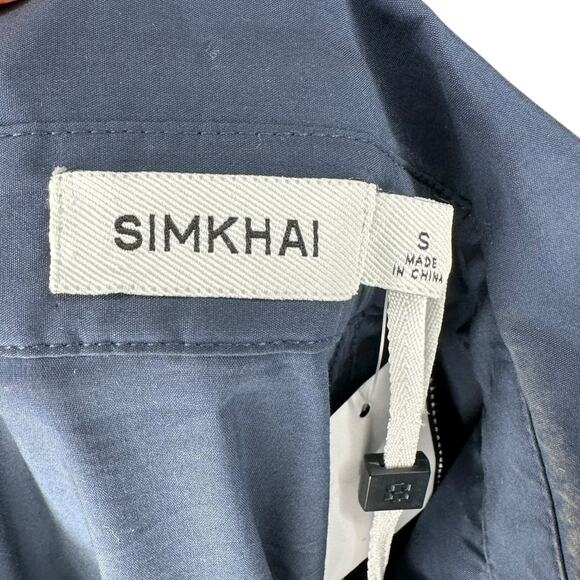 SIMKHAI Midnight Navy Blue Crissy Dress Balloon Sleeve Mini Dress Women's Small - Picture 11 of 12